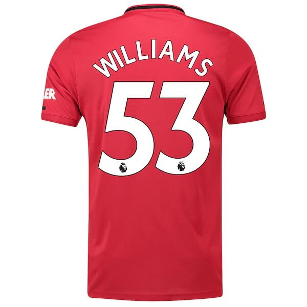 Camiseta Manchester United NO.53 Williams Primera equipo 2019-20 Rojo
